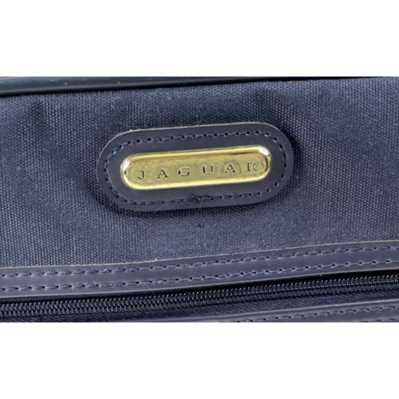 JAGUAR Blue Canvas Carry On Crossbody Messenger Overnight Traveler Bag - Picture 3 of 5